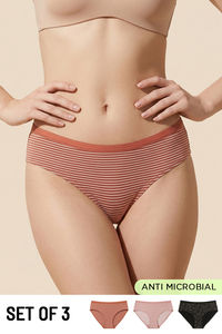 Zivame Regular Rise Full Coverage Hipster Panty (Pack of 3) - Multicolor — thumbnail 1